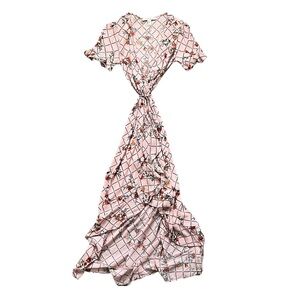 Forever 21 Size S Pink Floral Maxi Wrap Dress